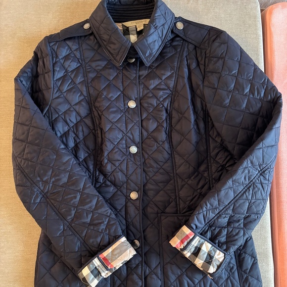 Burberry Brit Navy Quilted Jacket Small - Picture 1 of 11